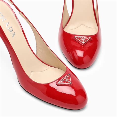 Pumps slingback Gianni in vernice in Rosso 